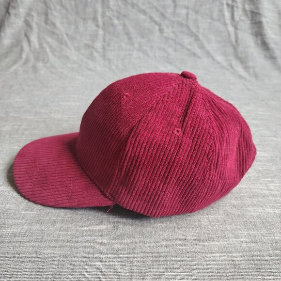 Corduroy Hat Cap Strap Back Blank Burgundy Maroon Cotton Boyee Adjustable - Picture 2 of 7